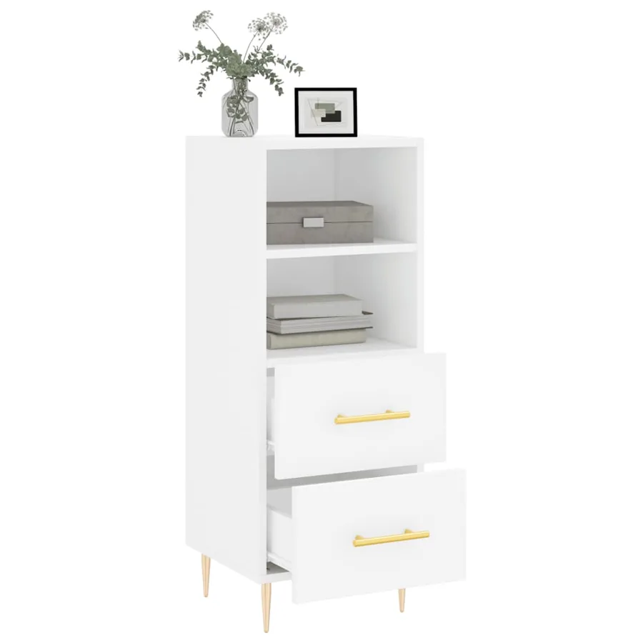 Buffet blanc 34,5x34x90 cm bois d'ingénierie - 4