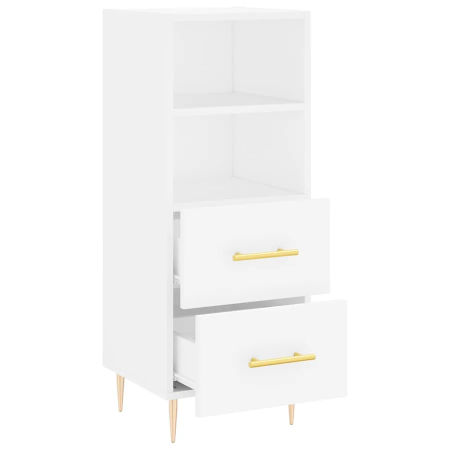 Buffet blanc 34,5x34x90 cm bois d'ingénierie - 5