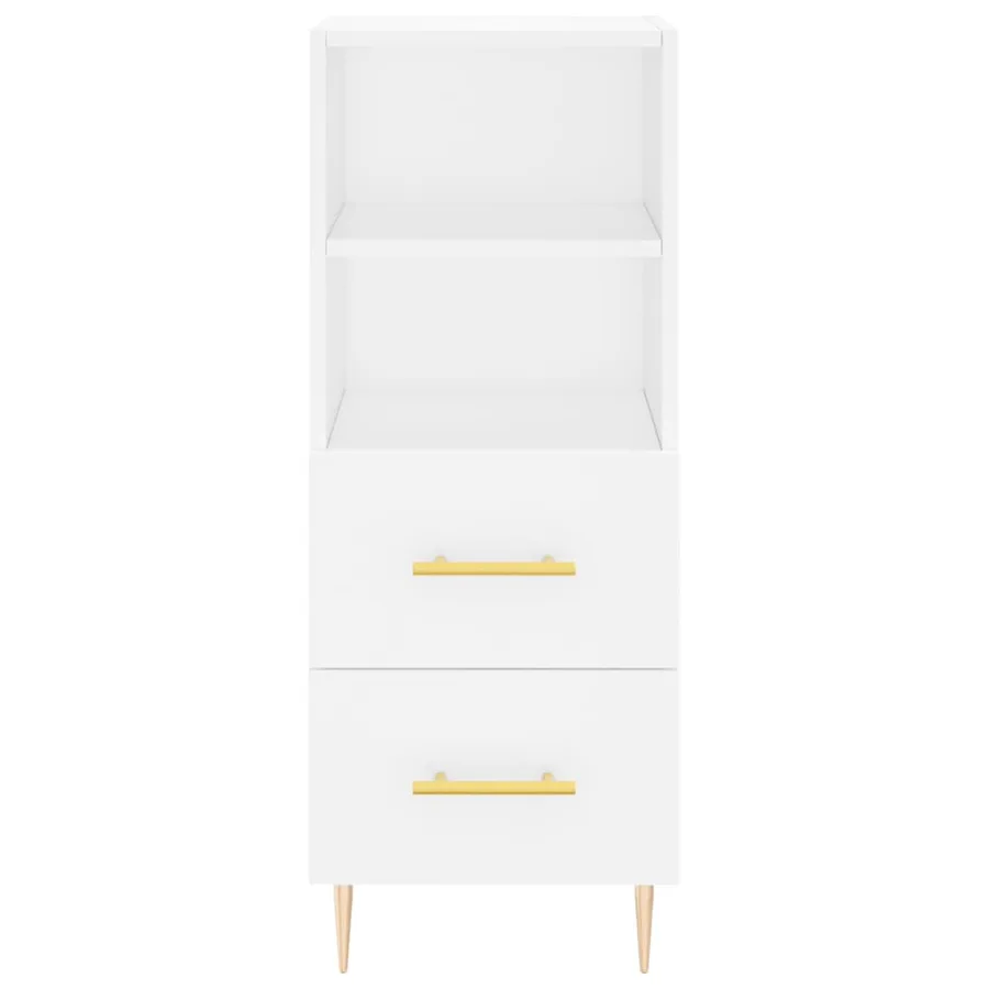 Buffet blanc 34,5x34x90 cm bois d'ingénierie - 6
