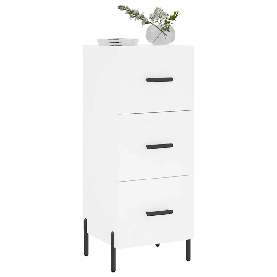 Buffet blanc 34,5x34x90 cm bois d'ingénierie - 3