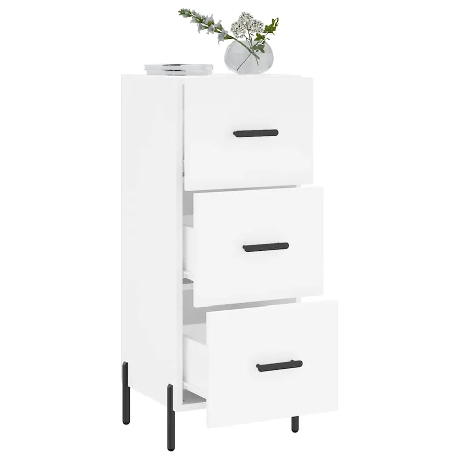 Buffet blanc 34,5x34x90 cm bois d'ingénierie - 4