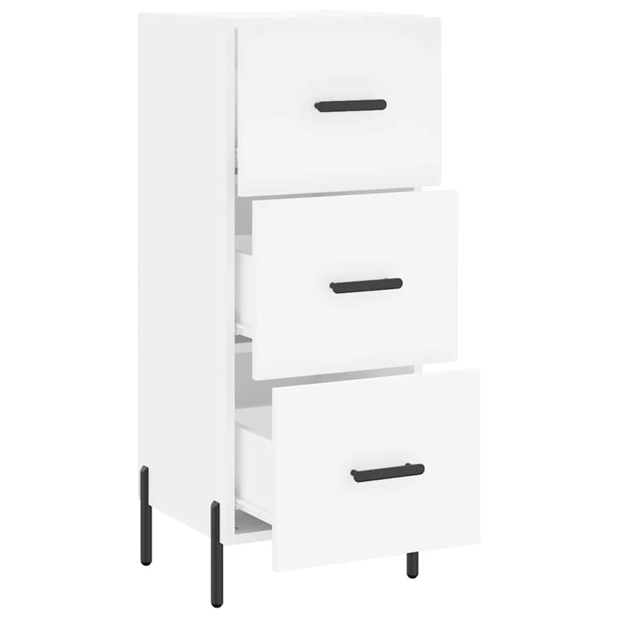 Buffet blanc 34,5x34x90 cm bois d'ingénierie - 5