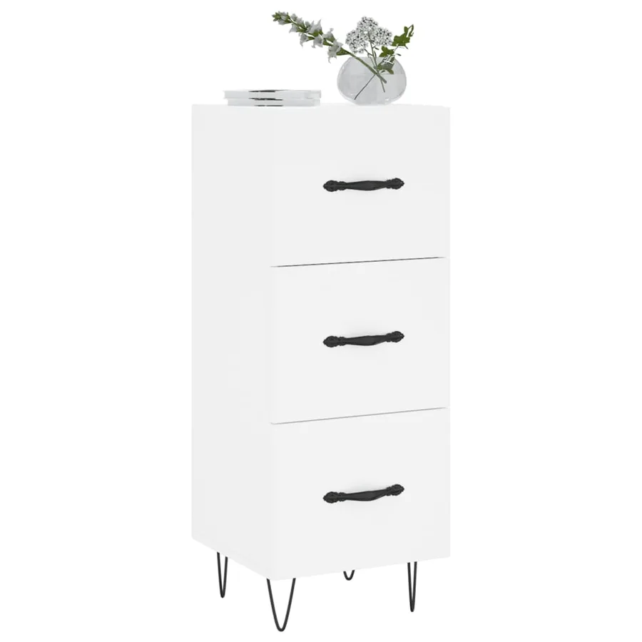 Buffet blanc 34,5x34x90 cm bois d'ingénierie - 3