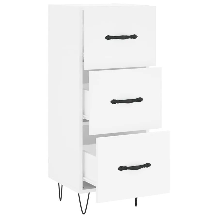 Buffet blanc 34,5x34x90 cm bois d'ingénierie - 5