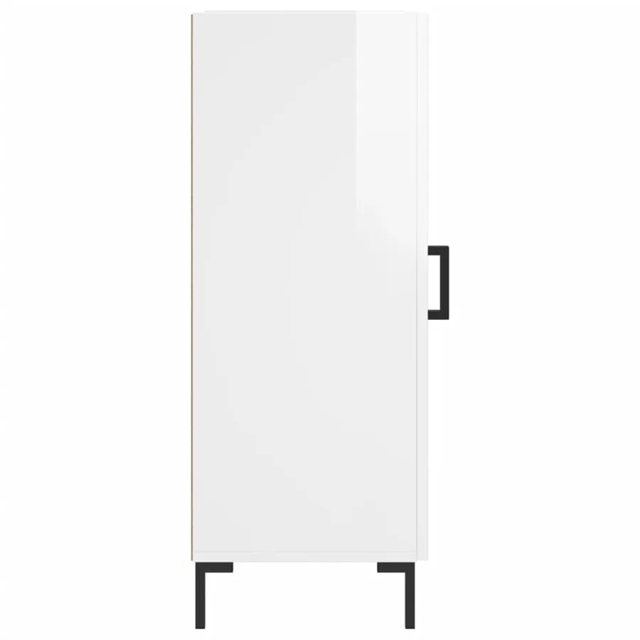 Buffet Blanc brillant 34,5x34x90 cm Bois d'ingénierie - 7