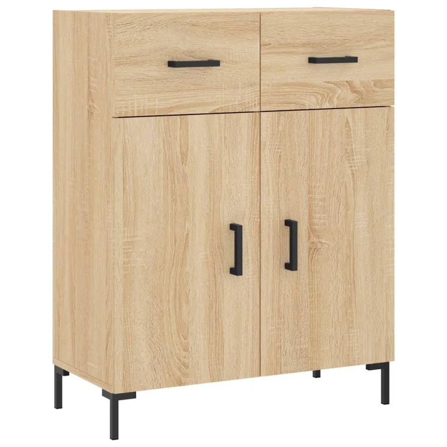 Buffet chêne sonoma 69,5x34x90 cm bois d'ingénierie - 2