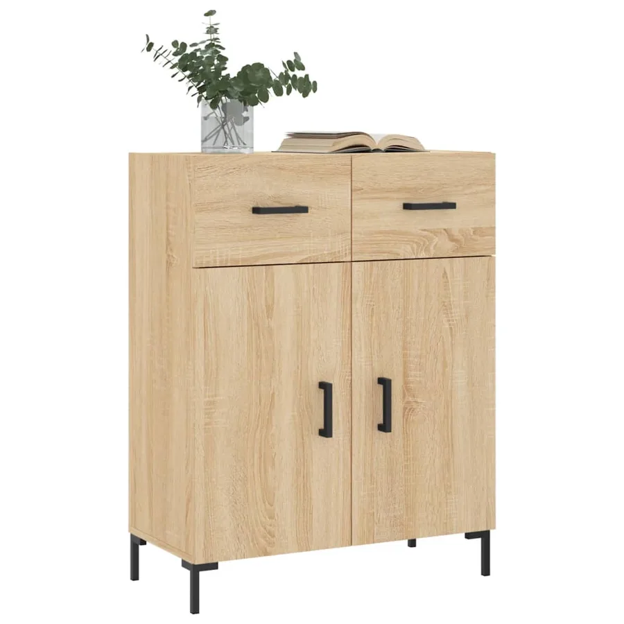 Buffet chêne sonoma 69,5x34x90 cm bois d'ingénierie - 3