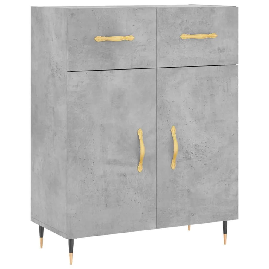 Buffet gris béton 69,5x34x90 cm bois d'ingénierie - 2