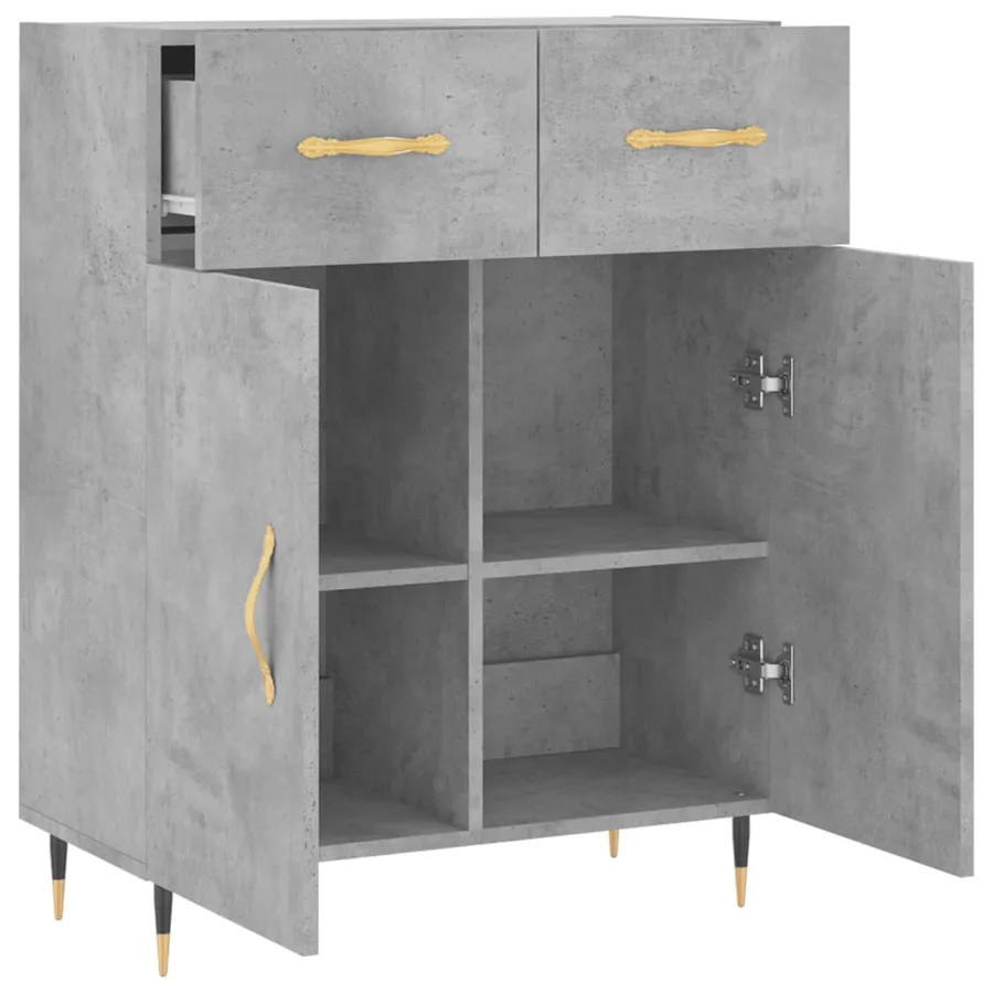 Buffet gris béton 69,5x34x90 cm bois d'ingénierie - 5