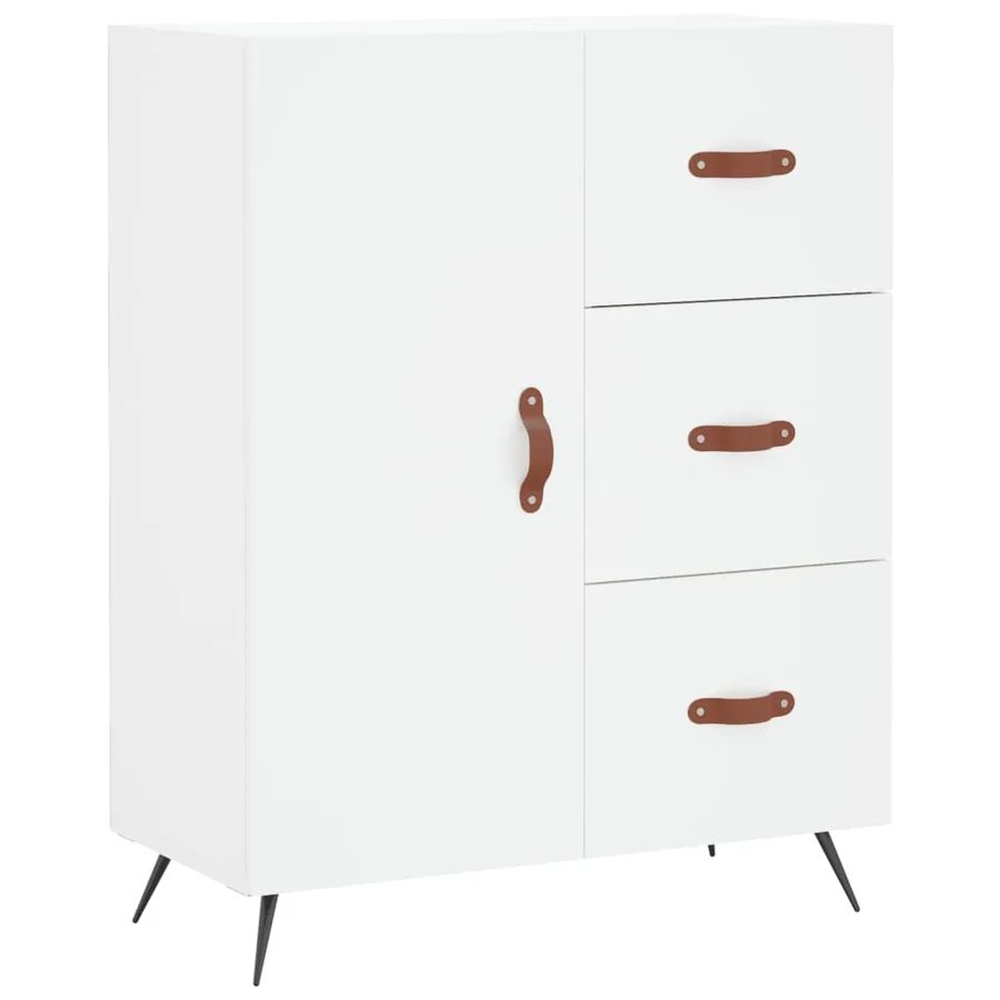 Buffet blanc 69,5x34x90 cm bois d'ingénierie - 2
