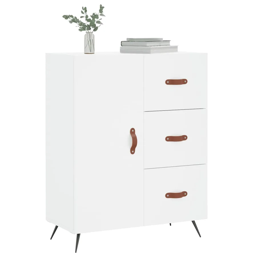 Buffet blanc 69,5x34x90 cm bois d'ingénierie - 3