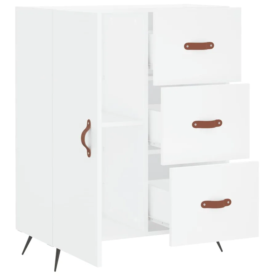 Buffet blanc 69,5x34x90 cm bois d'ingénierie - 6