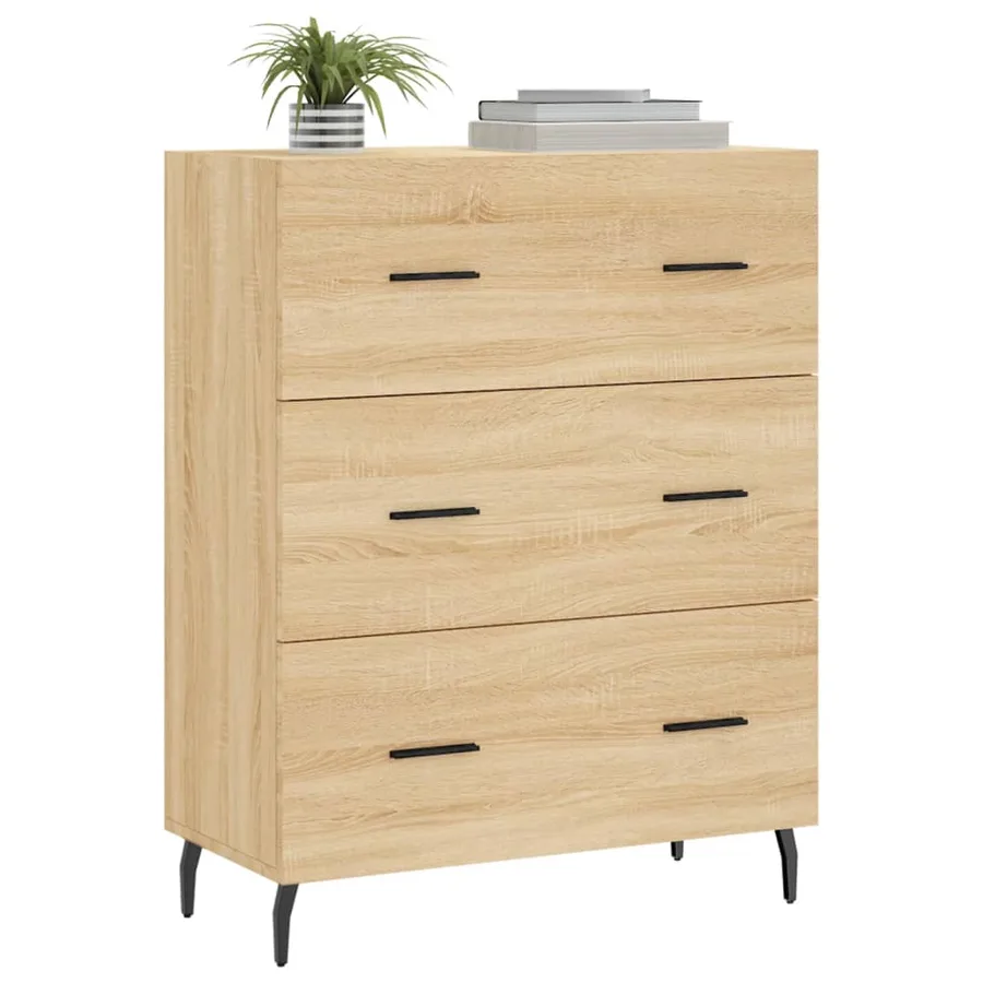 Buffet chêne sonoma 69,5x34x90 cm bois d'ingénierie - 3