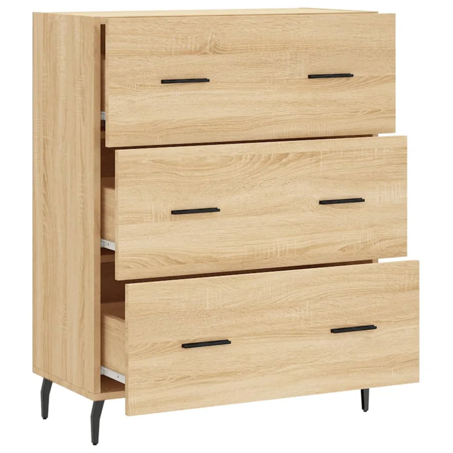 Buffet chêne sonoma 69,5x34x90 cm bois d'ingénierie - 6