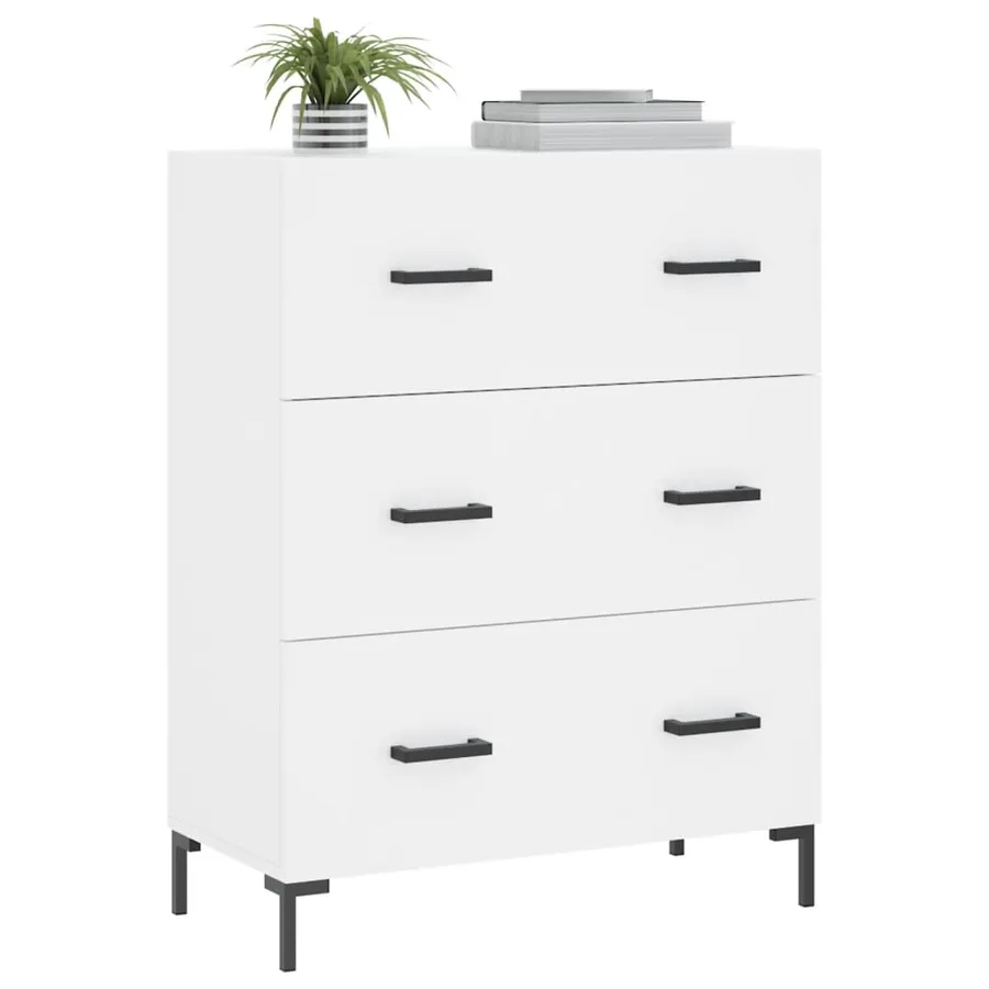Buffet blanc 69,5x34x90 cm bois d'ingénierie - 3