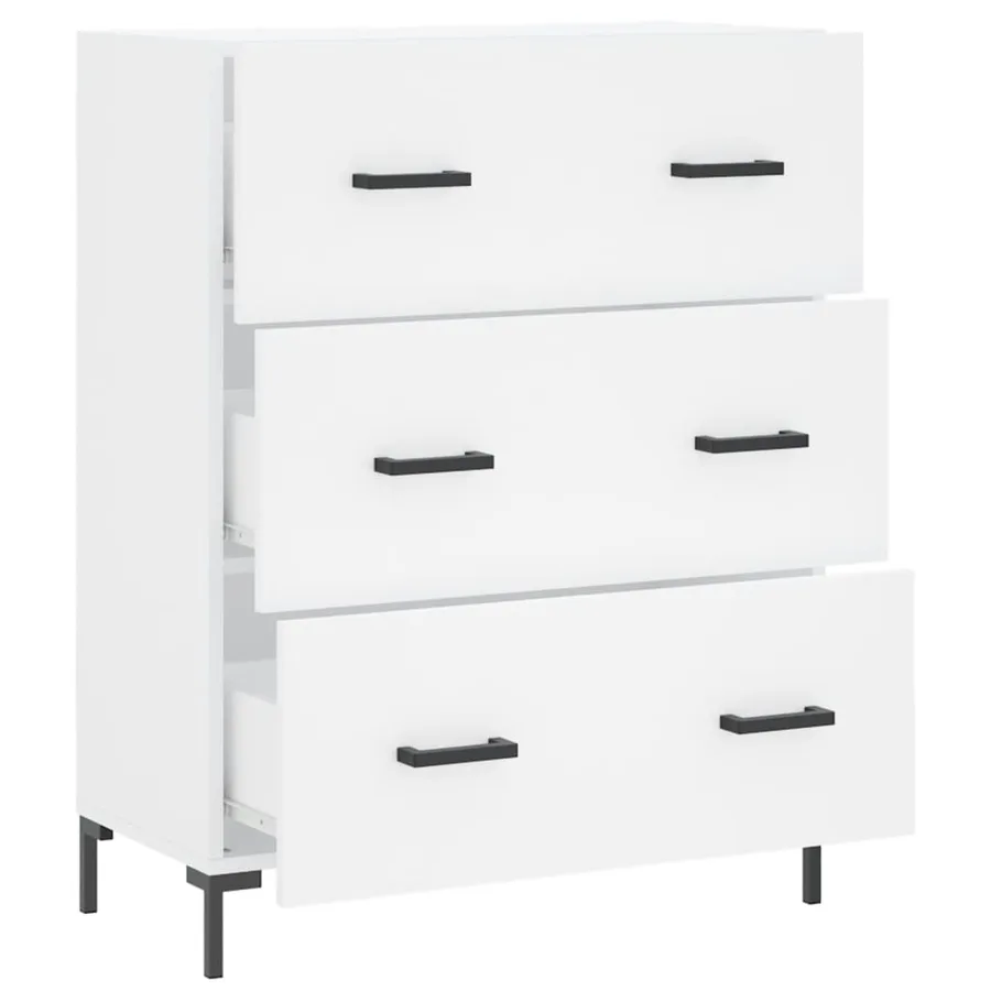 Buffet blanc 69,5x34x90 cm bois d'ingénierie - 6