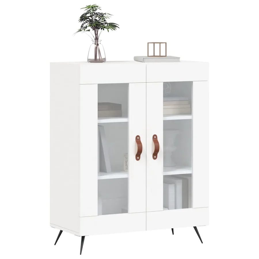 Buffet blanc 69,5x34x90 cm bois d'ingénierie - 3