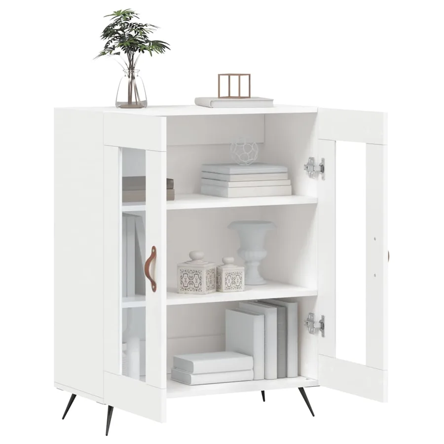 Buffet blanc 69,5x34x90 cm bois d'ingénierie - 4
