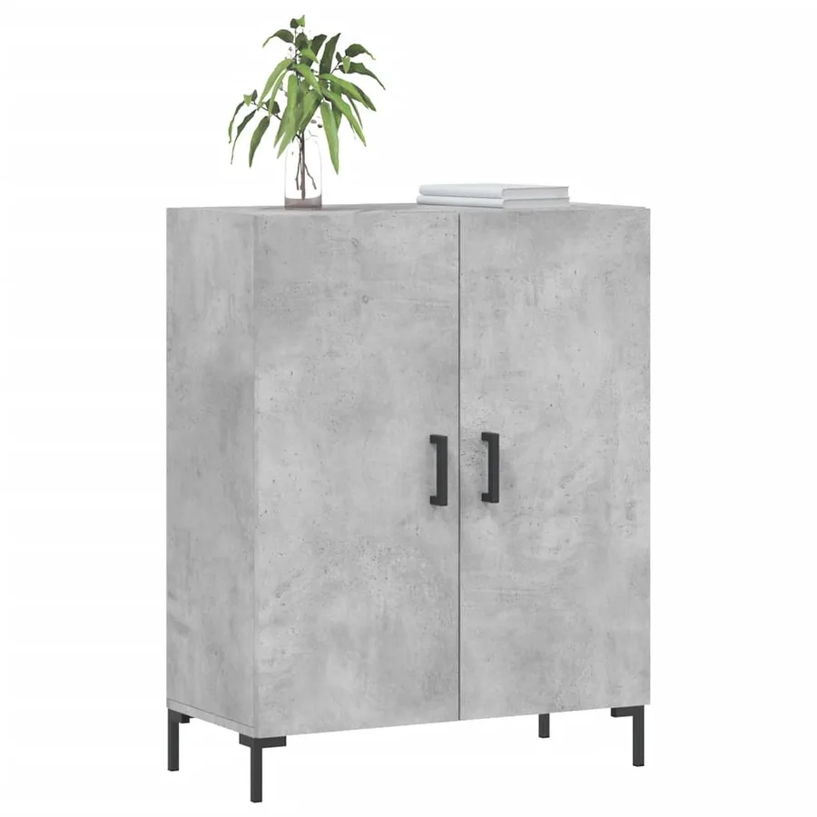Buffet gris béton 69,5x34x90 cm bois d'ingénierie - 3