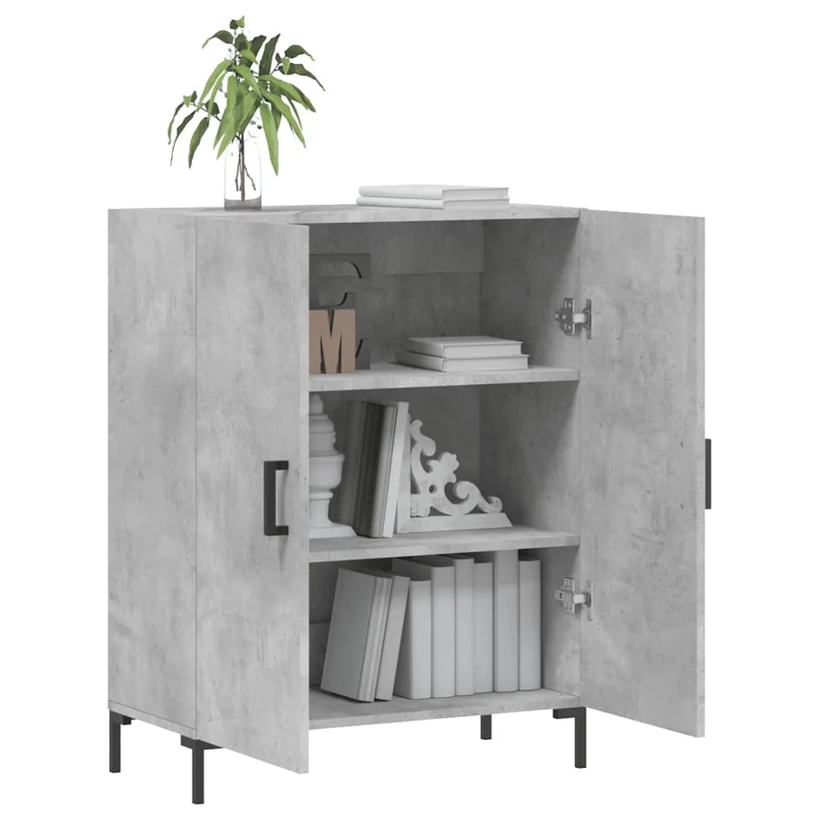 Buffet gris béton 69,5x34x90 cm bois d'ingénierie - 4