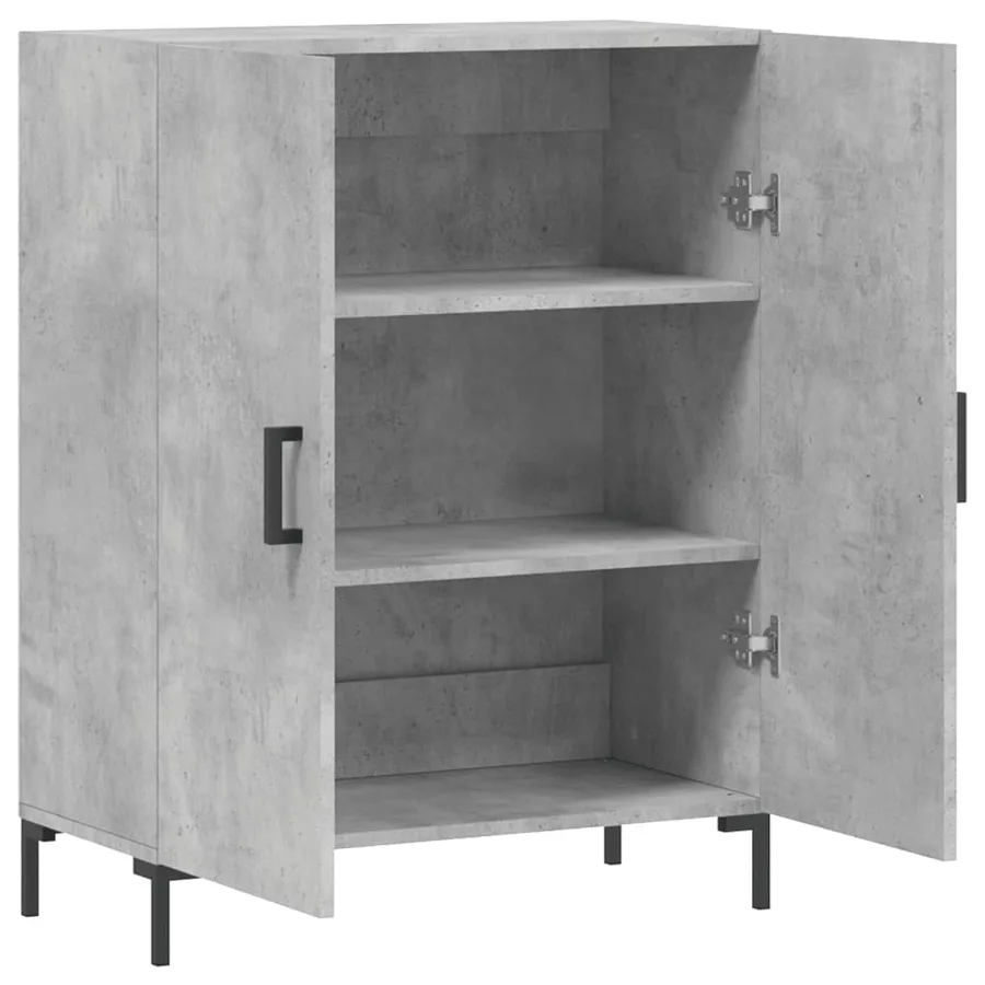 Buffet gris béton 69,5x34x90 cm bois d'ingénierie - 6