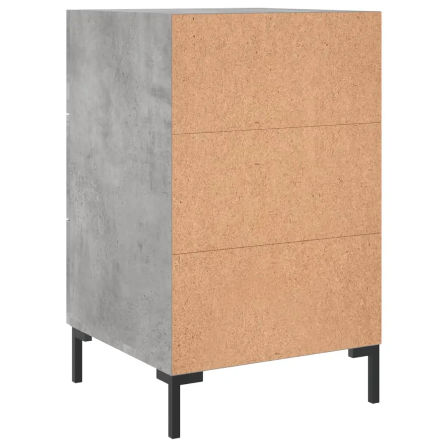 Table de chevet gris béton 40x40x66 cm bois d'ingénierie - 8