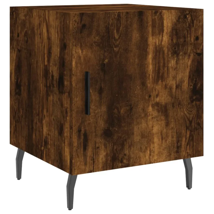 Tables de chevet 2 pcs chêne fumé 40x40x50 cm bois d'ingénierie - 6