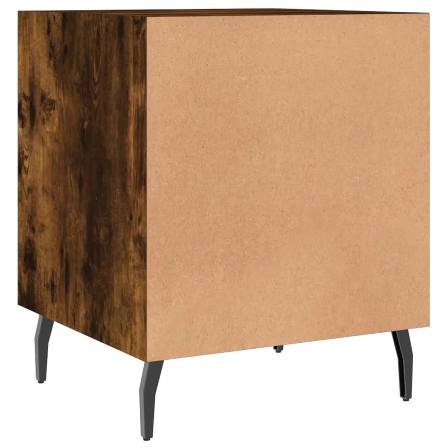 Tables de chevet 2 pcs chêne fumé 40x40x50 cm bois d'ingénierie - 9