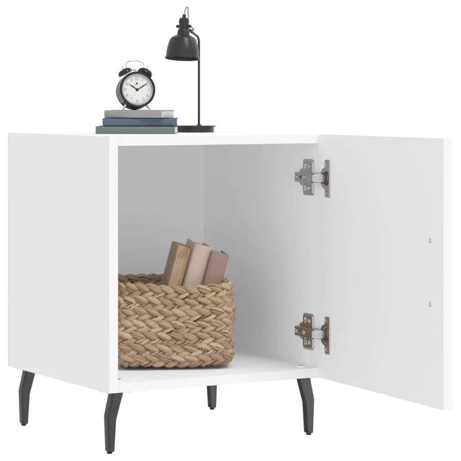 Tables de chevet 2 pcs blanc 40x40x50 cm bois d’ingénierie - 3
