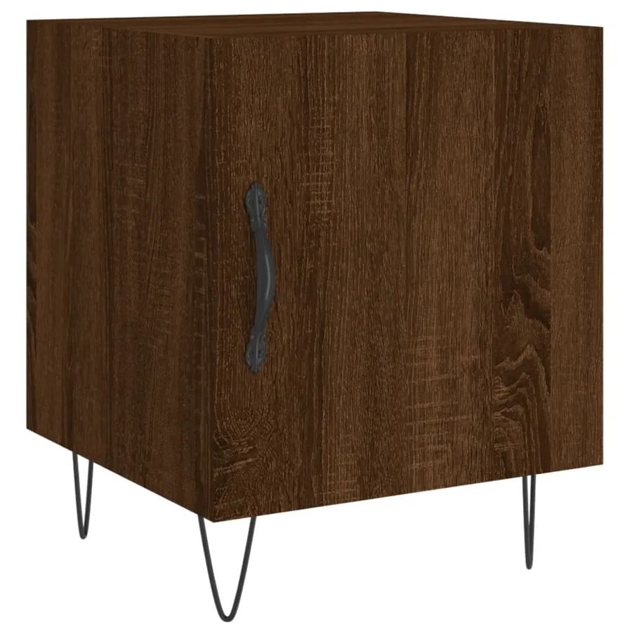 Table de chevet chêne marron 40x40x50 cm bois d’ingénierie - 2