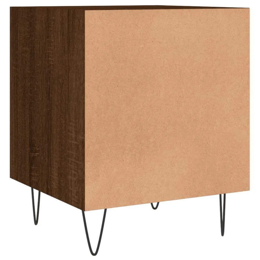 Table de chevet chêne marron 40x40x50 cm bois d’ingénierie - 8
