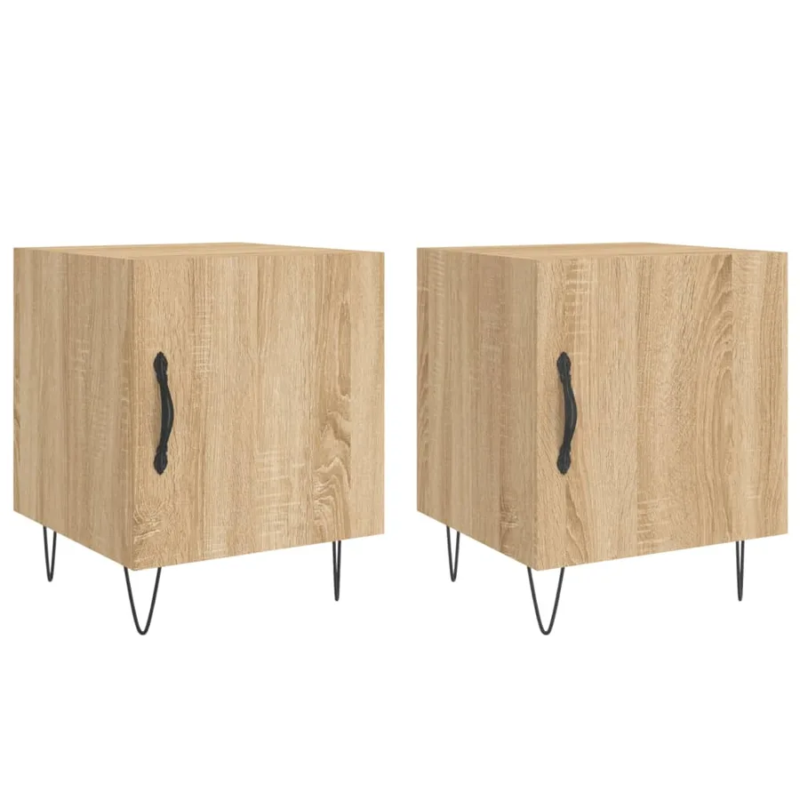 Tables de chevet 2 pcs chêne sonoma 40x40x50 cm bois ingénierie - 2
