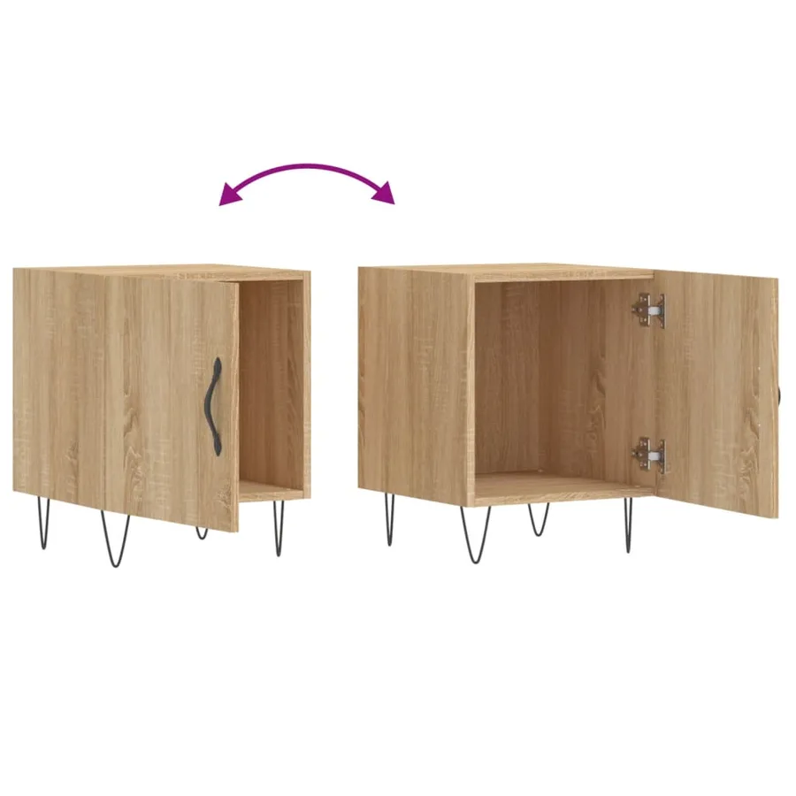 Tables de chevet 2 pcs chêne sonoma 40x40x50 cm bois ingénierie - 9