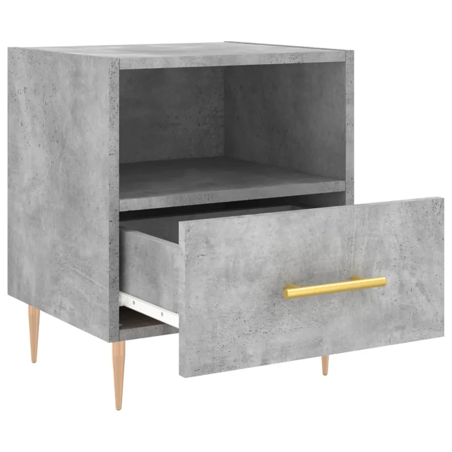 Table de chevet gris béton 40x35x47,5 cm bois d’ingénierie - 3