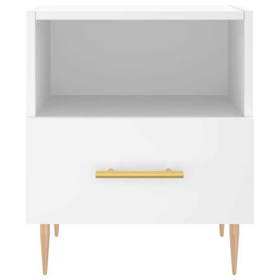 Table de chevet blanc 40x35x47,5 cm bois d’ingénierie - 4