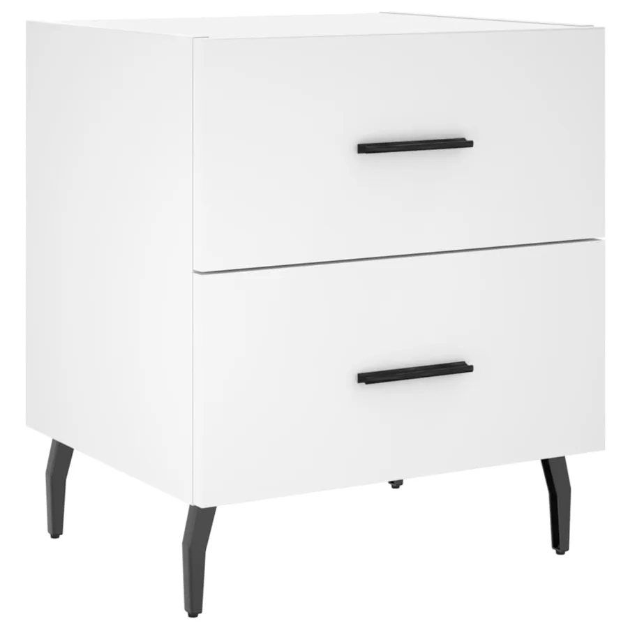 Table de chevet blanc 40x35x47,5 cm bois d’ingénierie - 2