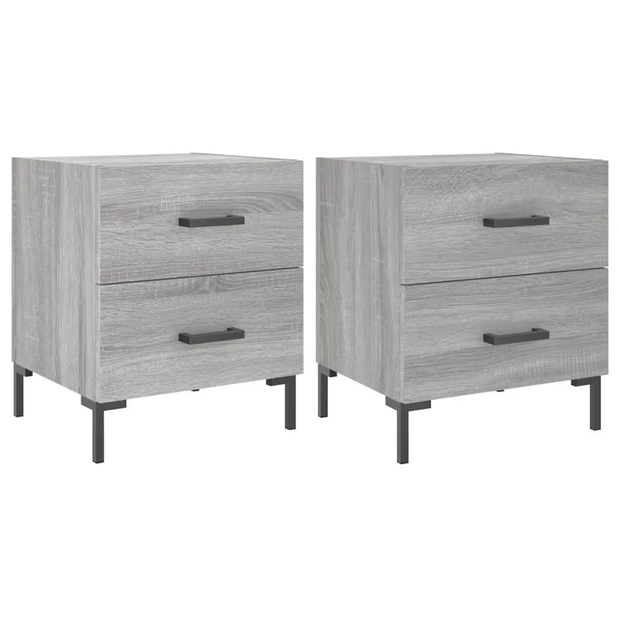 Tables de chevet 2 pcs sonoma gris 40x35x47,5 cm - 2