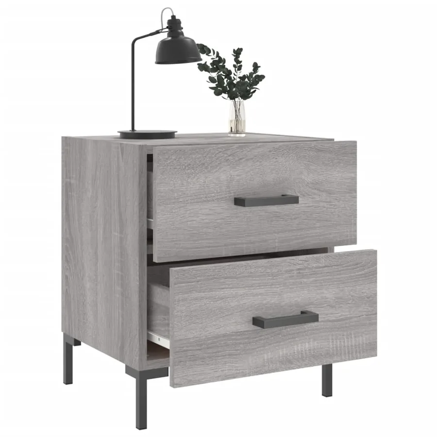 Tables de chevet 2 pcs sonoma gris 40x35x47,5 cm - 4