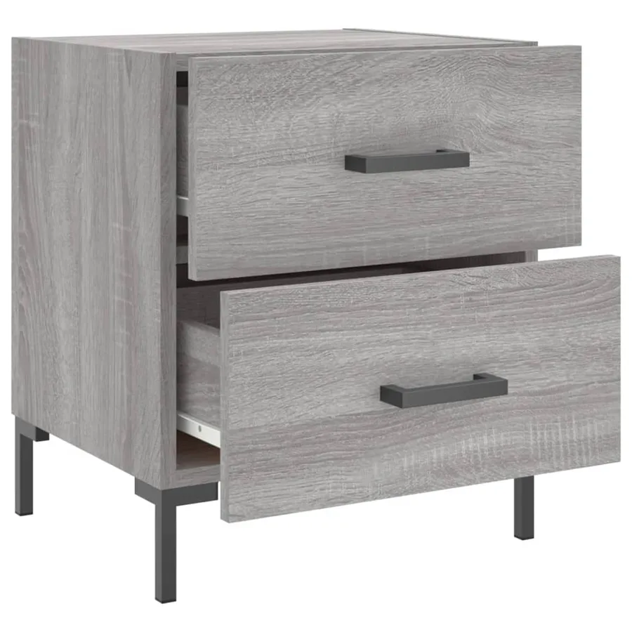 Tables de chevet 2 pcs sonoma gris 40x35x47,5 cm - 8