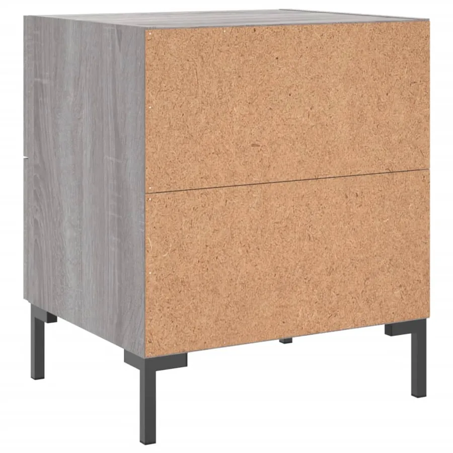 Tables de chevet 2 pcs sonoma gris 40x35x47,5 cm - 9