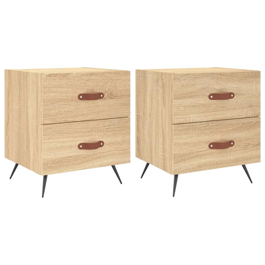 Tables de chevet 2 pcs chêne sonoma 40x35x47,5 cm - 2