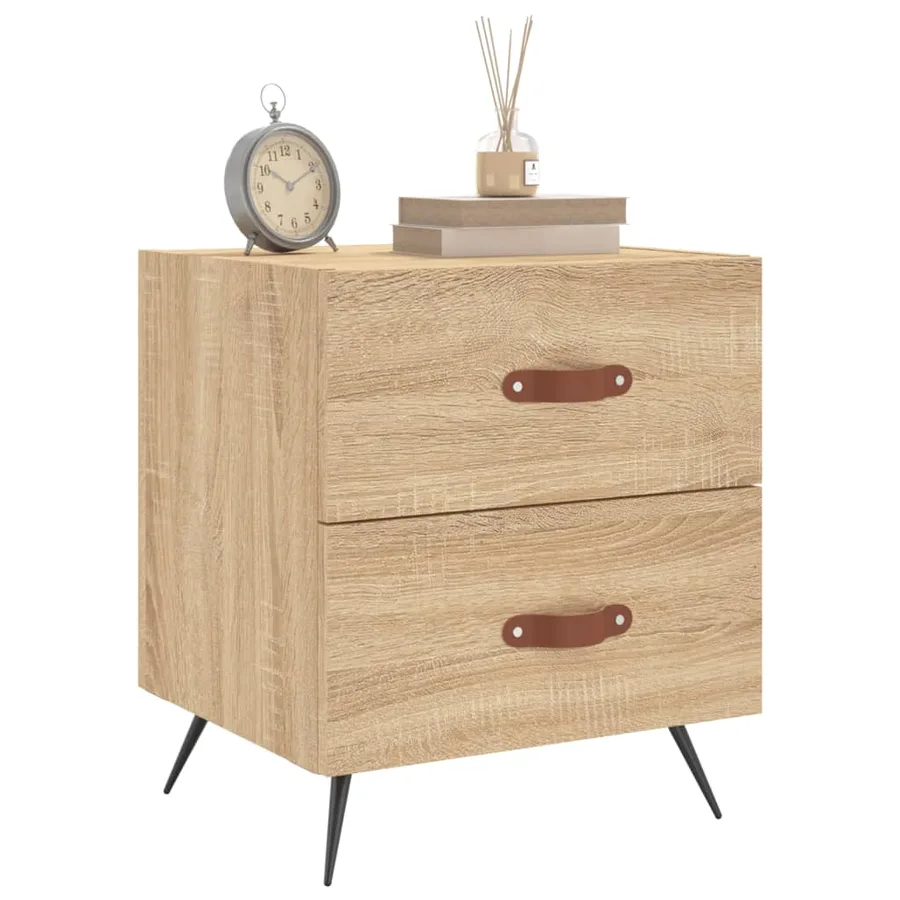 Tables de chevet 2 pcs chêne sonoma 40x35x47,5 cm - 4