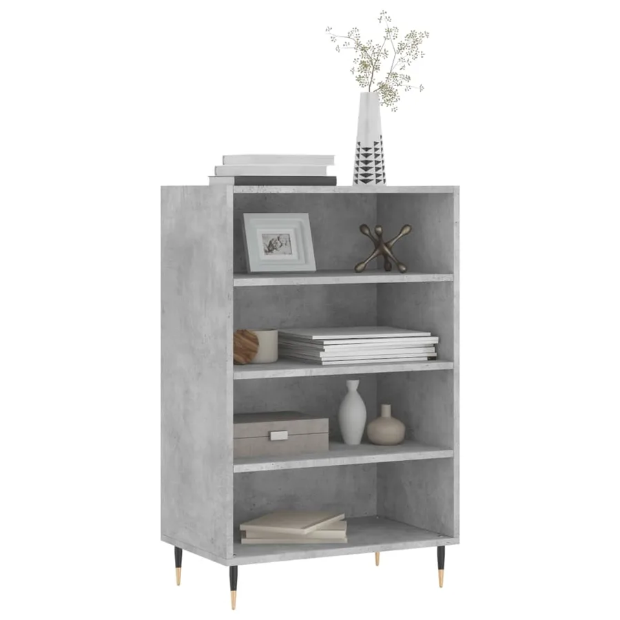 Buffet haut gris béton 57x35x90 cm bois d'ingénierie - 3
