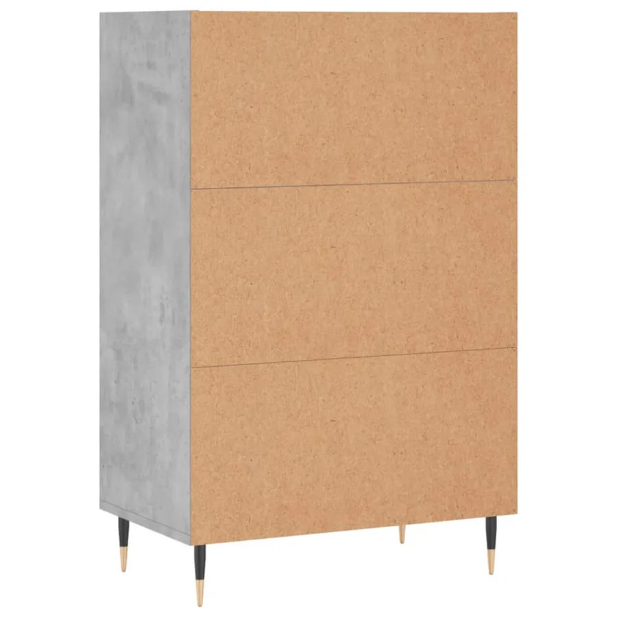 Buffet haut gris béton 57x35x90 cm bois d'ingénierie - 6