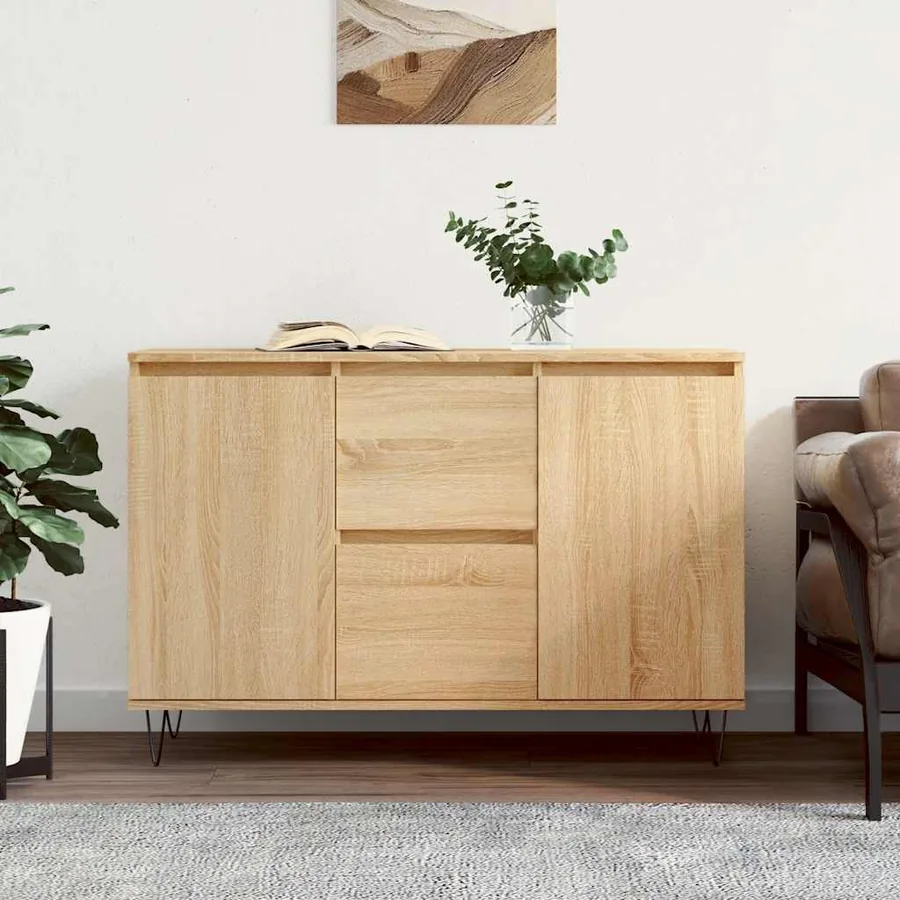 Buffet chêne sonoma 101,5x35x70 cm bois d'ingénierie