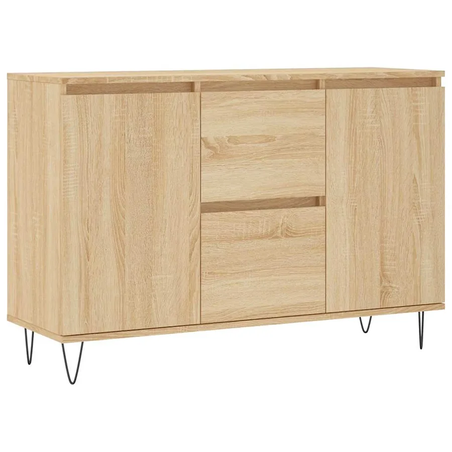 Buffet chêne sonoma 101,5x35x70 cm bois d'ingénierie - 2
