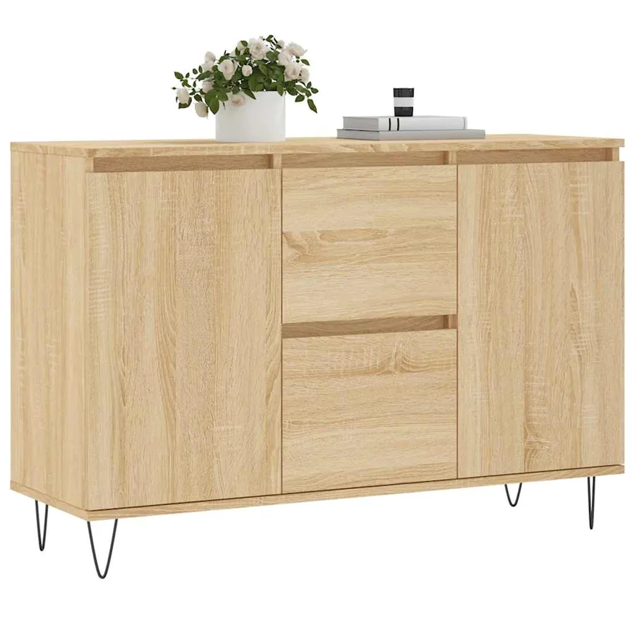 Buffet chêne sonoma 101,5x35x70 cm bois d'ingénierie - 3