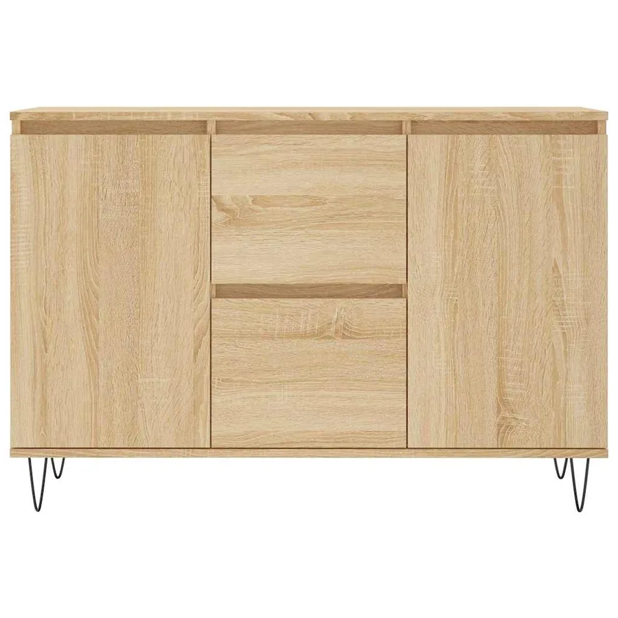 Buffet chêne sonoma 101,5x35x70 cm bois d'ingénierie - 5