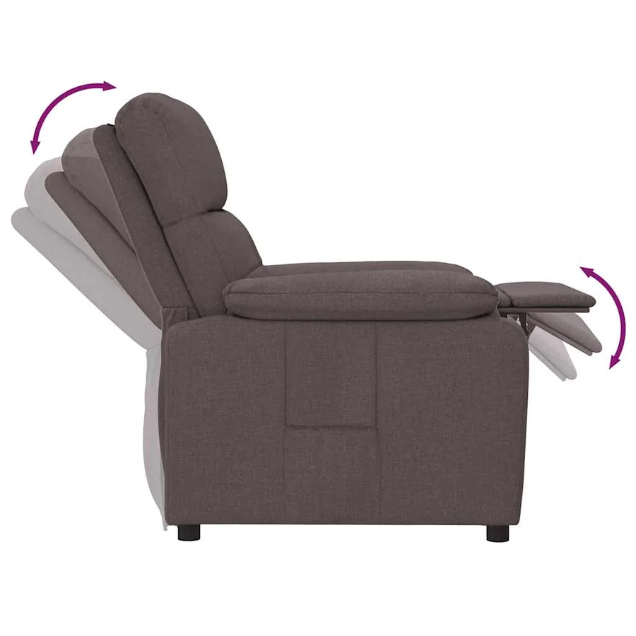 Fauteuil inclinable Marron foncé Tissu - 7