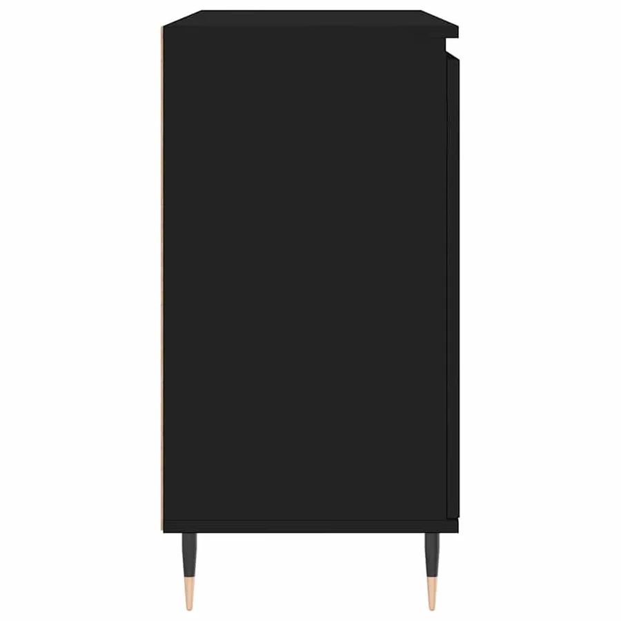 Buffet noir 101,5x35x70 cm bois d’ingénierie - 6